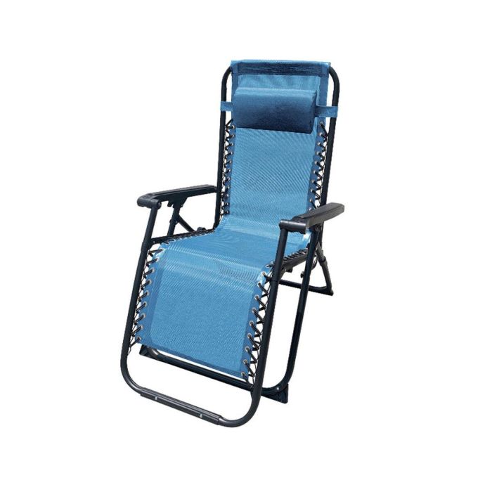 Marbueno Tumbona Plegable Acero Con Cojin Jardin y Piscina 90X66X108 cm Gravedad Cero Azul 10345 Marbueno Tumbona Plegable Acero Con Cojin Jardin y Piscina 90X66X108 cm Gravedad Cero Azul 10345