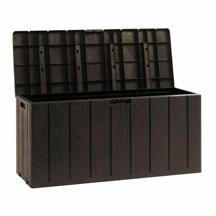 Toomax TOO8009371018821 Baúl de Jardín BRAVO de Resina Marrón 270L, Medidas 117,5x45x56 cm (Largo x Ancho x Alto) 1