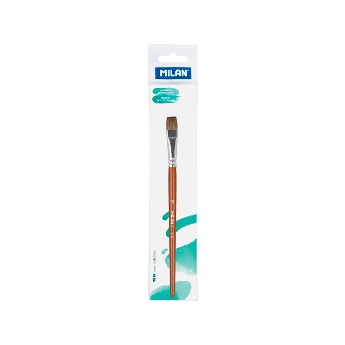 Milan Pincel Escolar Plano Serie 121 Nº 16 En Bolsita C-Colgador Marrón Milan Pincel Escolar Plano Serie 121 Nº 16 En Bolsita C-Colgador Marrón