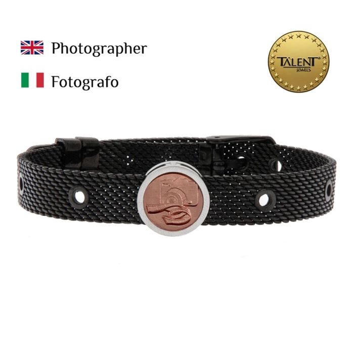 Pulsera Unisex Photographer Talent Jewels TJA-3-07-02-2-235 Negro 1 Pulsera Unisex Photographer Talent Jewels TJA-3-07-02-2-235 Negro 1