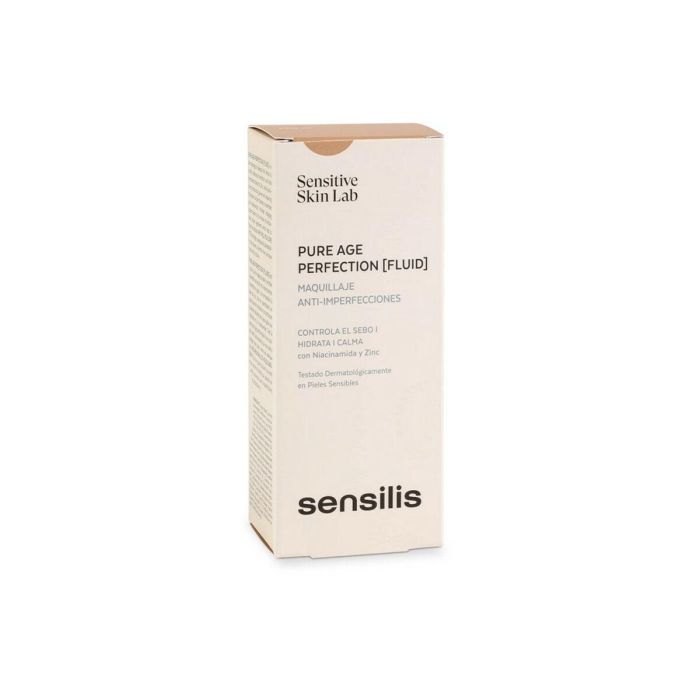 Sensilis #04-pêche doré PURE AGE PERFECTION Maquillaje Anti-imperfecciones Base Fluida Alta Cobertura Control Sebo Piel Mixta/Grassa 30ml 1