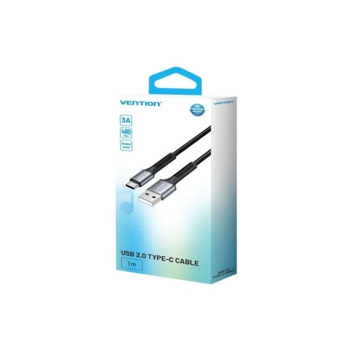 Cable USB Tipo-C Vention H13BF/ USB Macho - USB Tipo-C Macho/ 15W/ 480Mbps/ 1m/ Negro 1