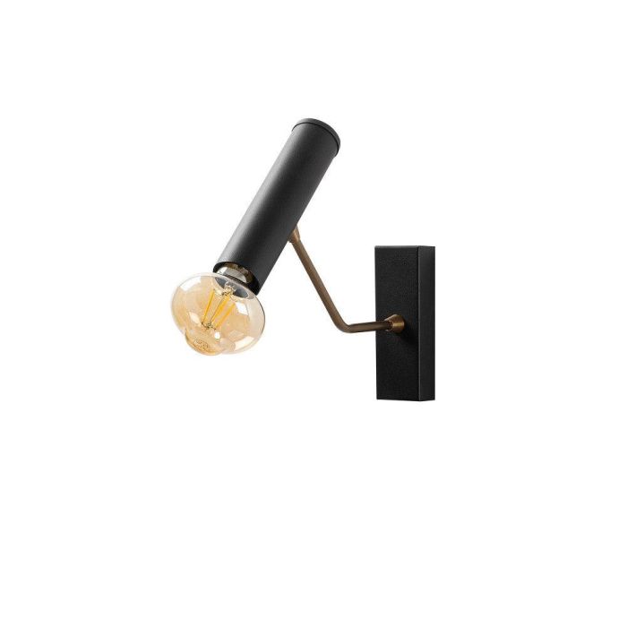 Lianyuan OPV-584TTM1907 Aplique de Pared Dolma 3061, Metal Negro E27, Sin Bombilla 3