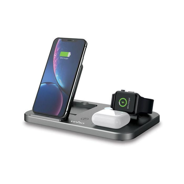 Veho The DS-7 Qi Wireless universal multi-charging station has a compact foldable design. 5 Veho The DS-7 Qi Wireless universal multi-charging station has a compact foldable design. 5