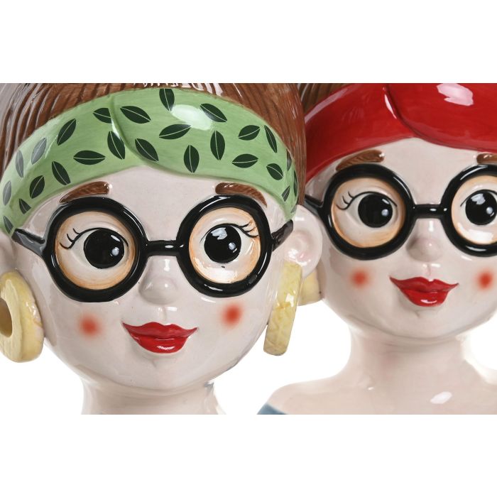 Macetero Tropical DKD Home Decor Multicolor 14 x 28 x 18 cm (2 Unidades) 1