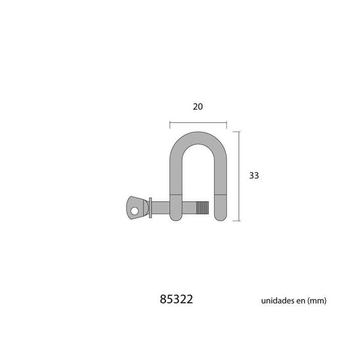 Grillete acero inoxidable aisi316 5 mm 1