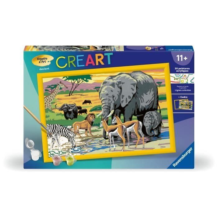 Ravensburger RAV00025999 CreArt Kids - Pintar por Números para Niños - Savannah 31x21cm