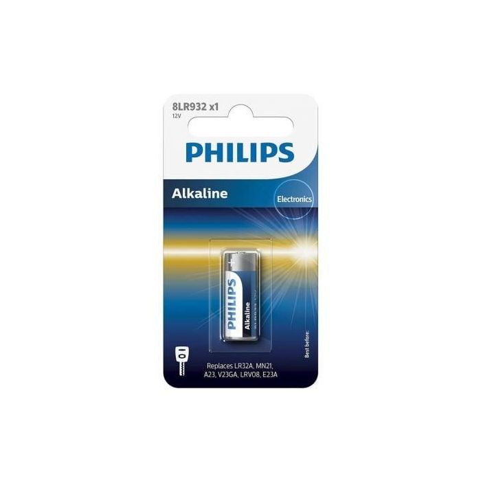Philips 8LR932 Pila Alcalina 12V Larga Duración para Mandos a Distancia, Cámaras, Sistemas Acceso sin Llave (MN21, LR23A)