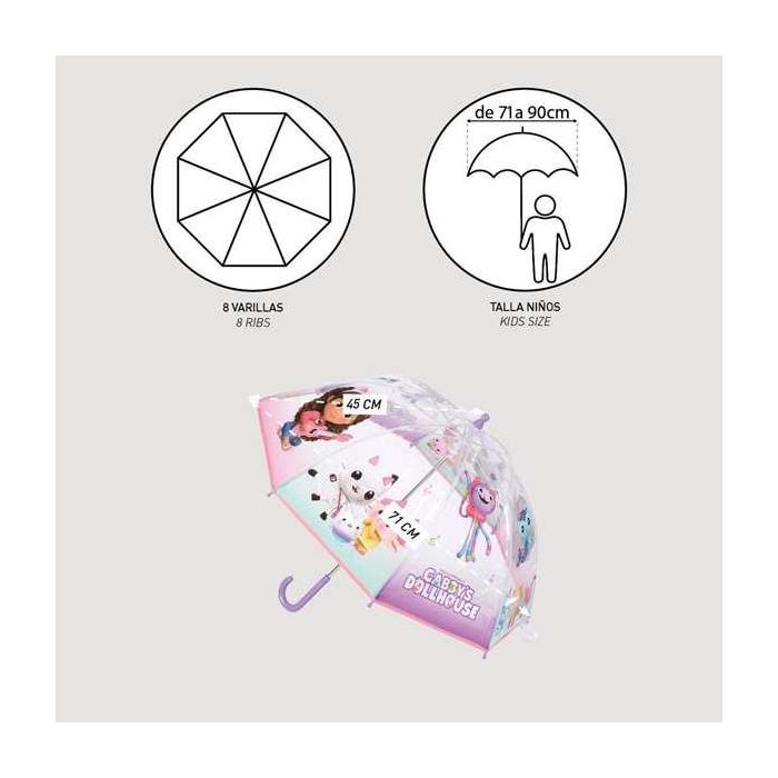 Cerdà Paraguas Burbuja Casa de Muñecas de Gabby 45 cm 7 Cerdà Paraguas Burbuja Casa de Muñecas de Gabby 45 cm 7