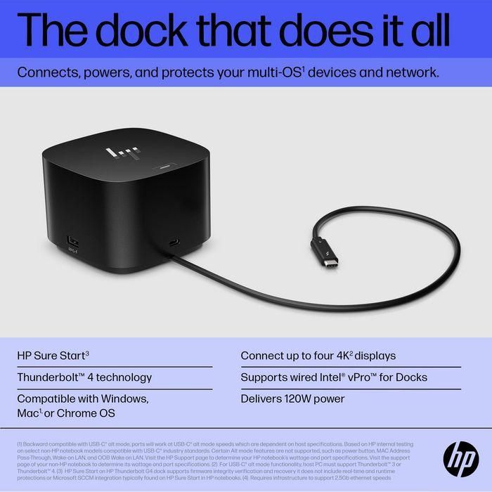 HP Thunderbolt Dock 120W G4 - Estación de Acoplamiento Thunderbolt 4 para hasta 4 Monitores 4K, Multi-OS, Mejora Productividad y Seguridad 11 HP Thunderbolt Dock 120W G4 - Estación de Acoplamiento Thunderbolt 4 para hasta 4 Monitores 4K, Multi-OS, Mejora Productividad y Seguridad 11