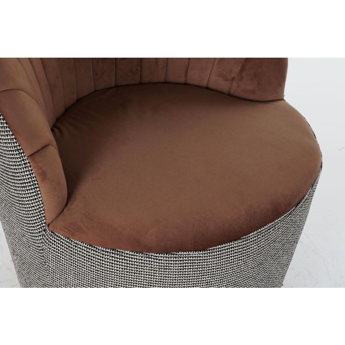 DKD Home Decor Butaca Sixties Oriental Charm Marrón y Negro, Poliéster. Medidas: 66x85x69 cm, Altura Asiento 45 cm. 1 DKD Home Decor Butaca Sixties Oriental Charm Marrón y Negro, Poliéster. Medidas: 66x85x69 cm, Altura Asiento 45 cm. 1