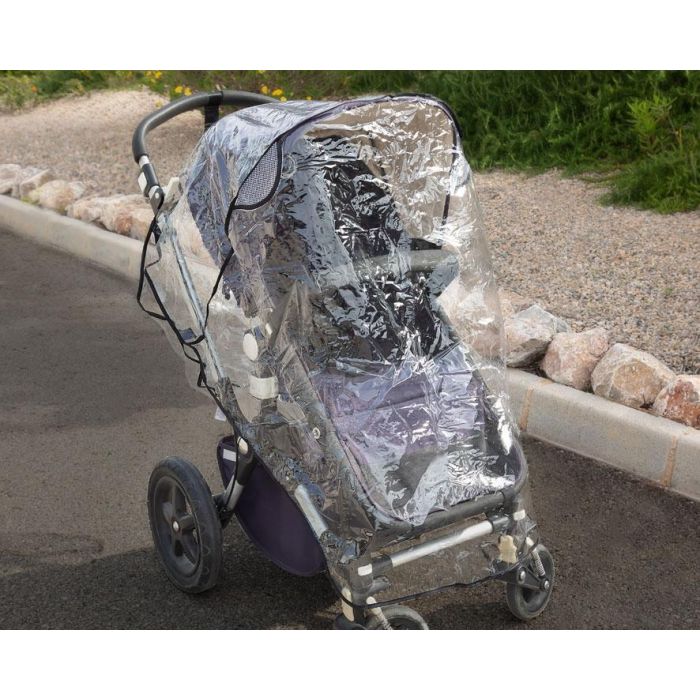 KioKids Protector Universal de Lluvia y Viento Impermeable Transparente para Carrito/Silleta de Bebé con Rejilla de Ventilación