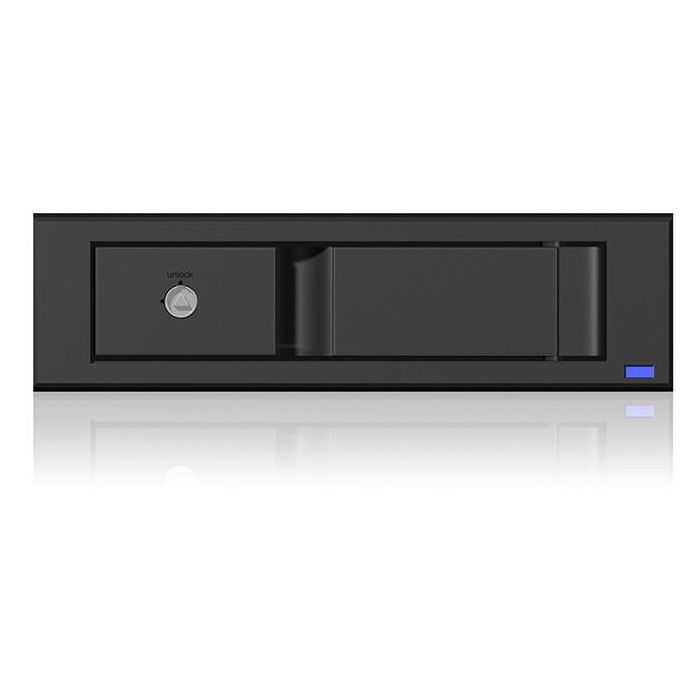 ICY BOX Wechselrahmen 1xSATA/SAS 3.5" a 1xSATA Host en bahía 5.25" EasySwap sin bandeja, Aluminio/Plástico 7