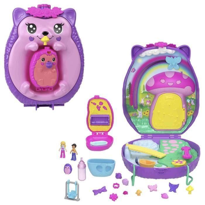 Cofre-Bolso Mamá Erizo Y Bebé Polly Pocket Jbj91 Mattel