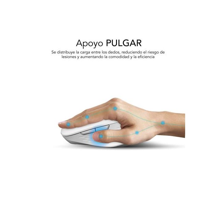 SUBBLIM CURVE ERGO DUAL MOUSE BATTERY WHITE 4