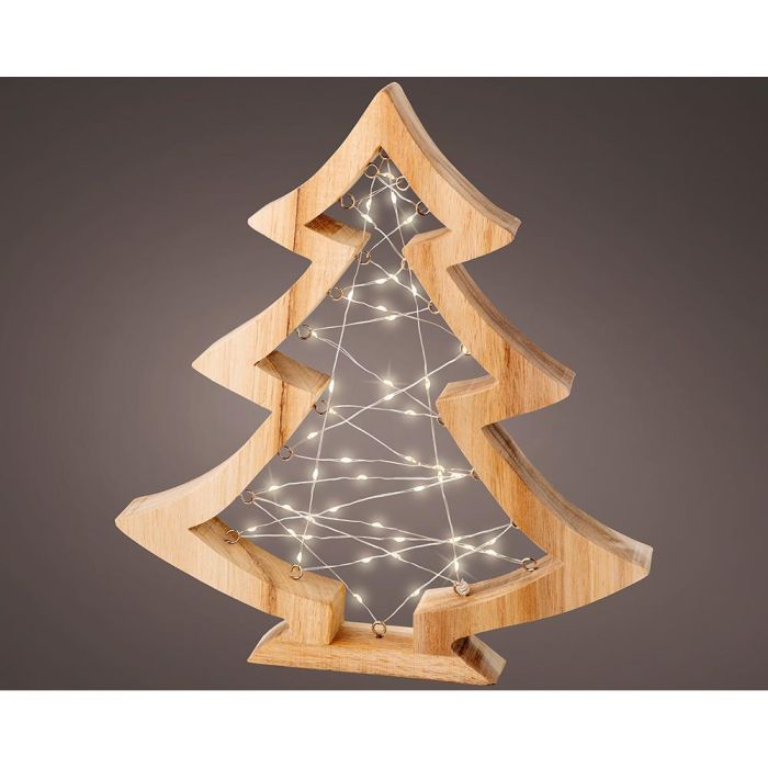 Lumineo Mini abeto microled de madera, luz blanca cálida fija, 47 leds, 29x3x32cm 0 Lumineo Mini abeto microled de madera, luz blanca cálida fija, 47 leds, 29x3x32cm 0