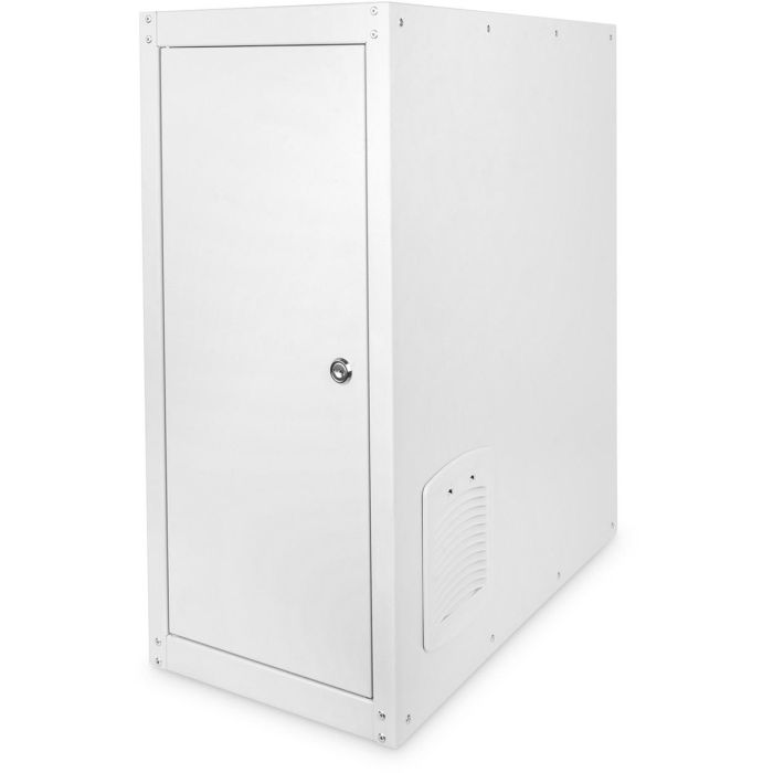PC Schrank für Computergehäuse Glastür Digitus. inkl. Lüfter und Castorgruppe. Farbe Grau RAL 7035 5