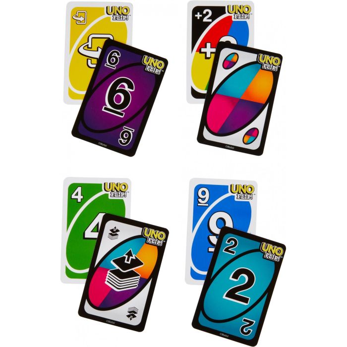 Mattel Games GDR44 Juego de Cartas UNO Flip. Edición con Baraja a Doble Cara y Carta Especial FLIP. Familiar +7 años. 2 Mattel Games GDR44 Juego de Cartas UNO Flip. Edición con Baraja a Doble Cara y Carta Especial FLIP. Familiar +7 años. 2