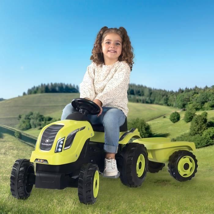 Smoby Farmer XL Pedal Tractor + Trailer - Verde 2 Smoby Farmer XL Pedal Tractor + Trailer - Verde 2