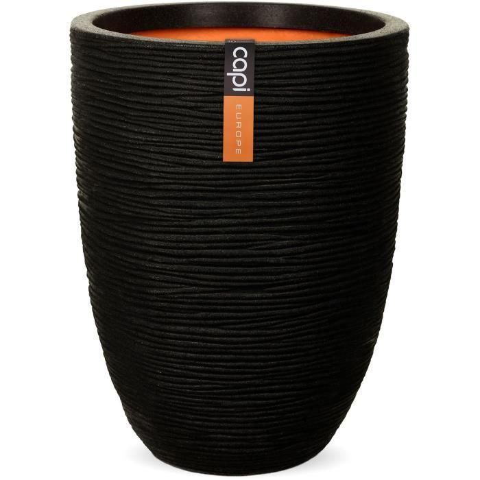 Capi Europe AUC8716443061073 Florero bajo elegante RIB NL 46 x 58 cm Negro 0 Capi Europe AUC8716443061073 Florero bajo elegante RIB NL 46 x 58 cm Negro 0