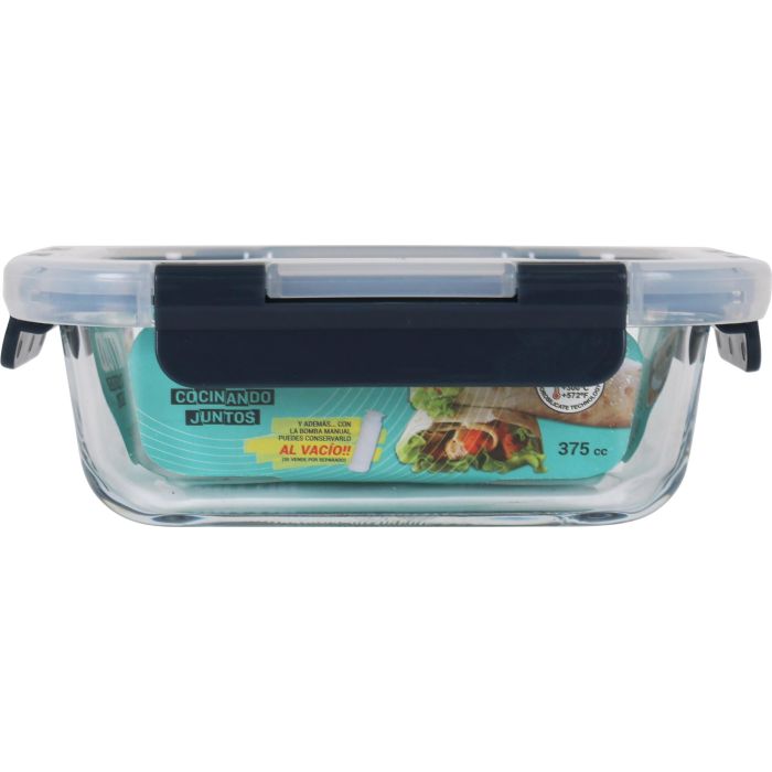Quttin Fiambrera Rectangular con Tapa al Vacío 16x12 cm 375 cc (12 Unidades) 1