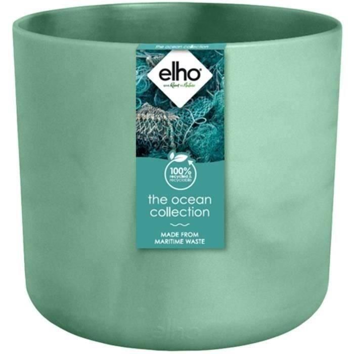 ELHO The Ocean Collection Maceta redonda 22 - Verde - Ø 22 x H 20 cm - interior - 100% reciclado