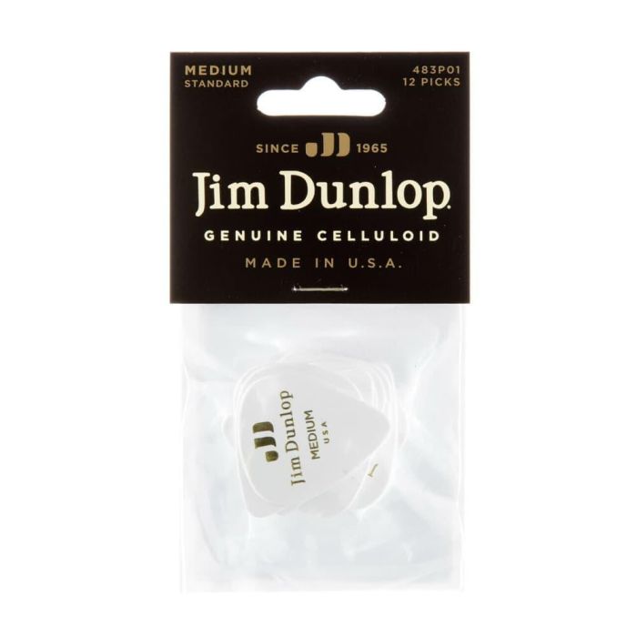 Dunlop Pack 72 Púas Genuine Celluloid Classic Blanca - Medium 3