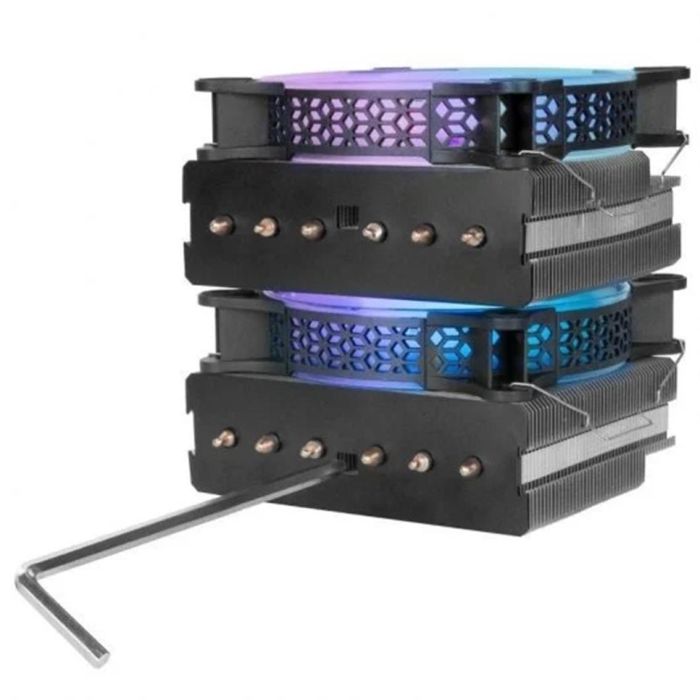 Mars Gaming MCPU-XT Disipador CPU ARGB Doble Torre TDP 300W Ventilador 12cm Compatible Intel AMD 4