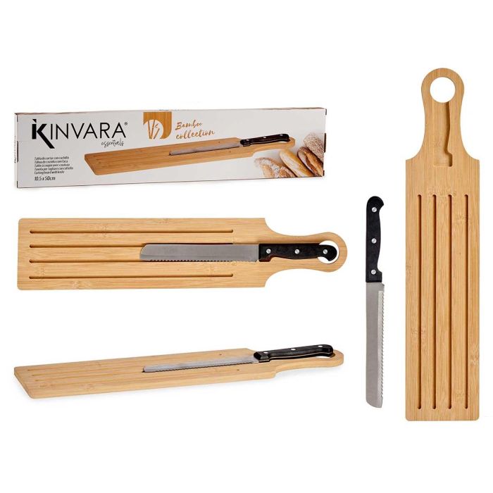 Kinvara Tabla Cortar Pan Bambu Y Cuchillo 50 x 2 x 10.5 cm (Set de 12) Kinvara Tabla Cortar Pan Bambu Y Cuchillo 50 x 2 x 10.5 cm (Set de 12)