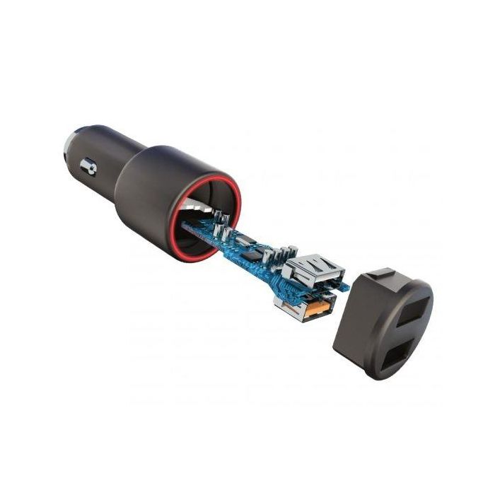 FOREVER Adaptador Coche 2 Puertos USB QC3.0 Carga Rápida 30W (2.4A)