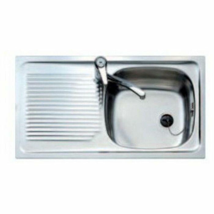 Fregadero de Un Seno con Escurridor Teka E/50 1C1E.REVE 3010 Acero Inoxidable Fregadero de Un Seno con Escurridor Teka E/50 1C1E.REVE 3010 Acero Inoxidable