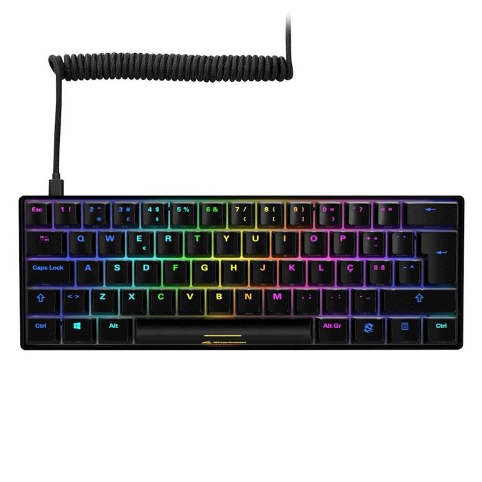 Sharkoon SGK50 S4 Teclado Gaming 60% QWERTY Portugués USB Alámbrico Retroiluminación LED RGB Negro 1 Sharkoon SGK50 S4 Teclado Gaming 60% QWERTY Portugués USB Alámbrico Retroiluminación LED RGB Negro 1