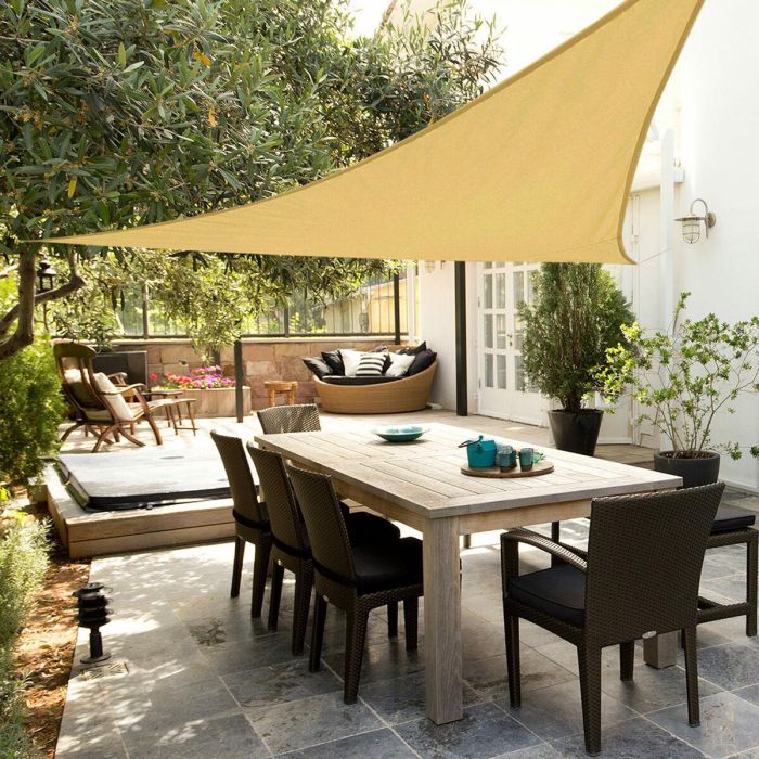 Toldo Aktive Triangular Crema 500 x 0,3 x 500 cm (4 Unidades) 2