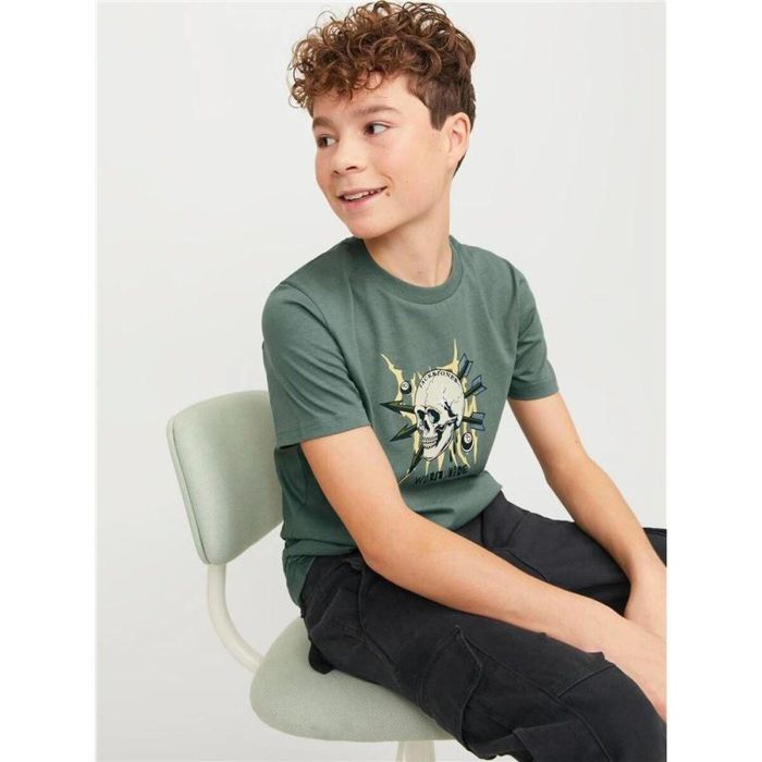 Camiseta de Manga Corta Infantil Jack & Jones Jorheavens Neck Oliva 1