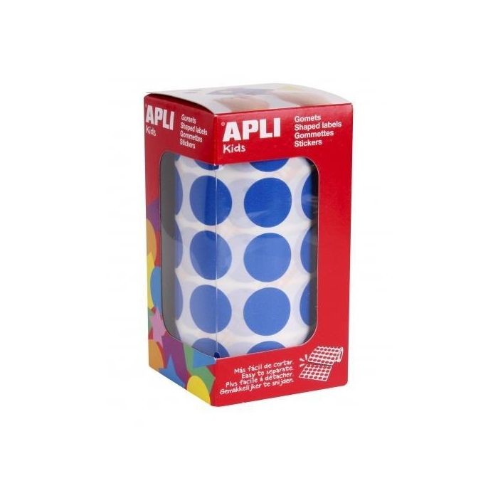 Apli Gomets Redondos 20 mm Rollo Azul