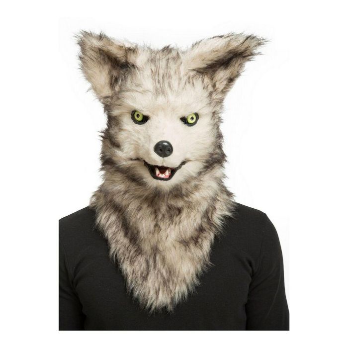 Máscara de lobo con mandíbula móvil talla única Máscara de lobo con mandíbula móvil talla única