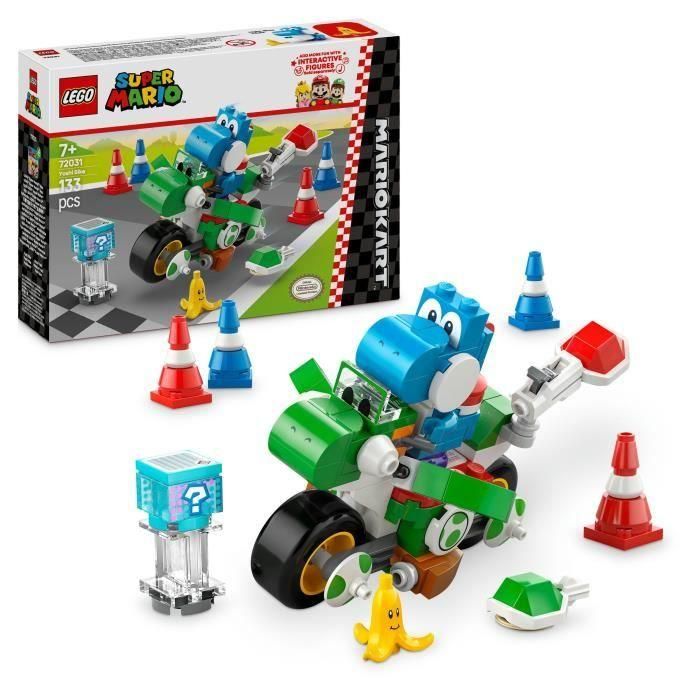 Lego Super Mario Juego de Construcción Mario Kart Moto Yoshi para Niños a partir de 7 Años