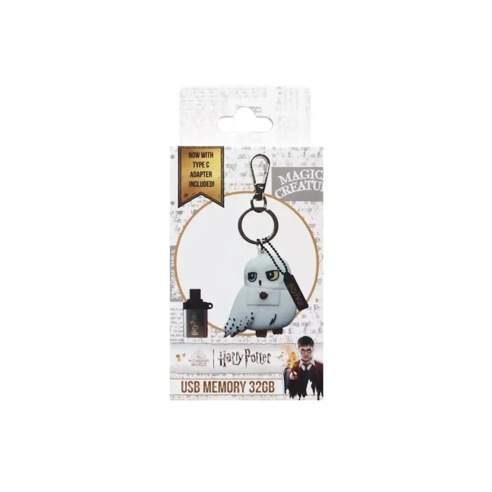 Wondee Llavero USB Hedwig 32GB Harry Potter Pendrive con Adaptador USB C 7