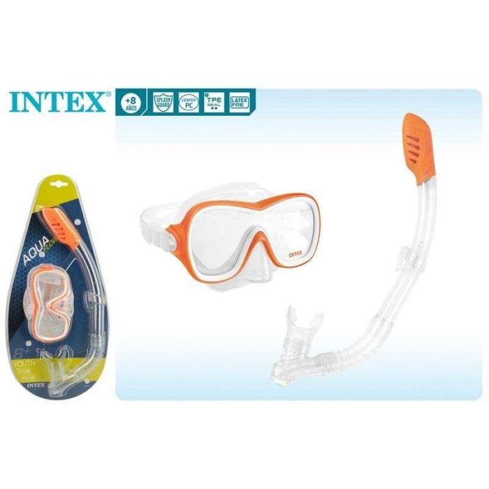 Intex Set Completo de Buceo y Snorkel Wave Rider para Niños y Jóvenes Mayores de 8 años, Incluye Máscara y Tubo Respirador de PVC. 3 Intex Set Completo de Buceo y Snorkel Wave Rider para Niños y Jóvenes Mayores de 8 años, Incluye Máscara y Tubo Respirador de PVC. 3