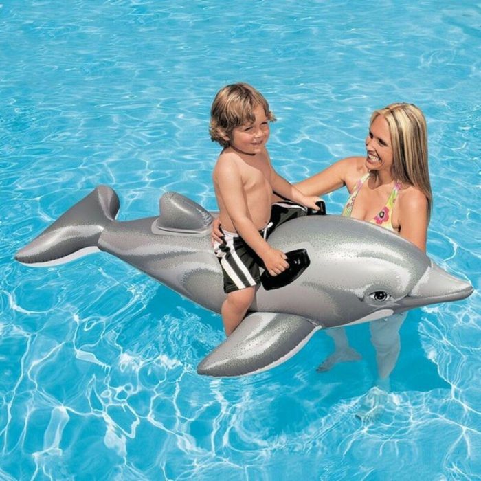 Colchón inflable de playa Dolphin - Mixto - 175 cm - Para niños - Gris y negro 2