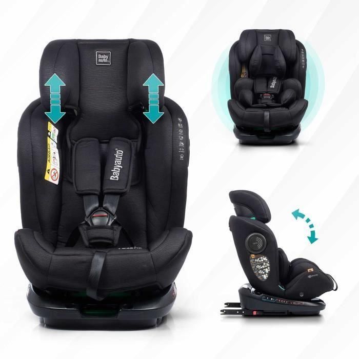 Silla de coche - BABYAUTO - GYRO BLACK LINE EMBOSSED - Desde el nacimiento hasta los 12 años - 0-36 kg - I-Size - ISOFIX - Giratoria 360° - R129 4 Silla de coche - BABYAUTO - GYRO BLACK LINE EMBOSSED - Desde el nacimiento hasta los 12 años - 0-36 kg - I-Size - ISOFIX - Giratoria 360° - R129 4