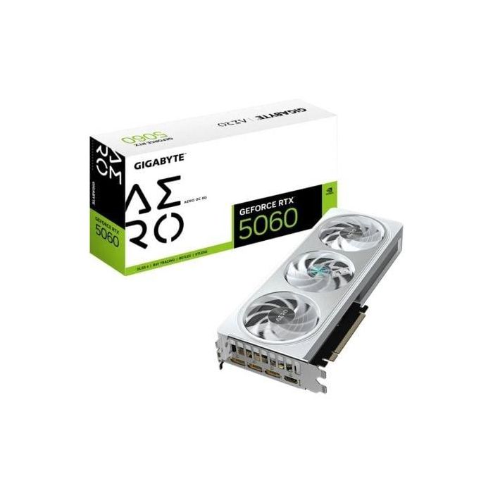 Gigabyte 9VN5060AO-00-G10 Tarjeta Gráfica GeForce RTX 5060 AERO OC 8GB GDDR7 WINDFORCE NVIDIA Blackwell DLSS 4 Gigabyte 9VN5060AO-00-G10 Tarjeta Gráfica GeForce RTX 5060 AERO OC 8GB GDDR7 WINDFORCE NVIDIA Blackwell DLSS 4
