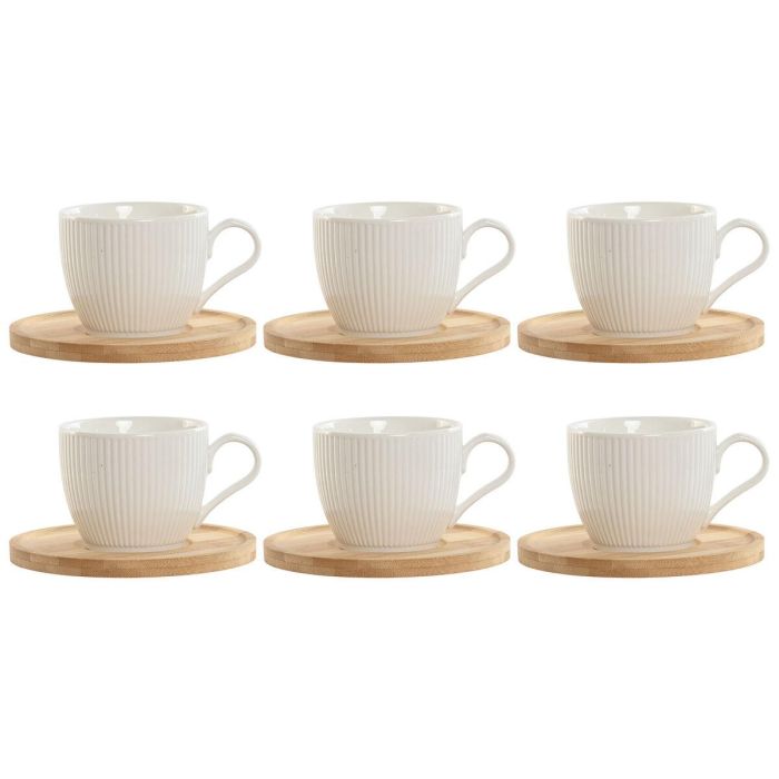 Cafe Basicos DKD Home Decor Blanco Natural 8 x 7 x 11 cm Set de 6