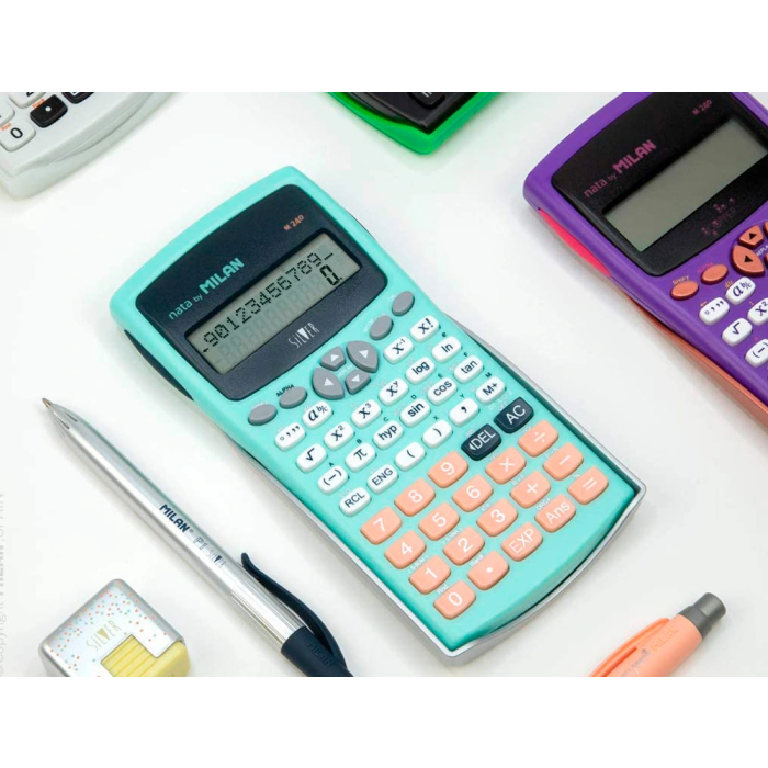 Milan Calculadora Científica M240 Turquesa 240 Funciones 10+2 Dígitos con Tapa Milan Calculadora Científica M240 Turquesa 240 Funciones 10+2 Dígitos con Tapa