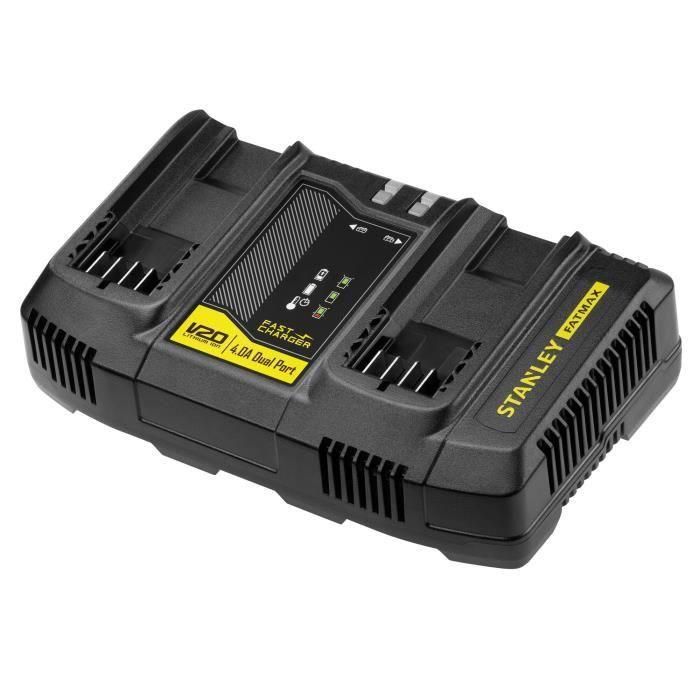 Cargador doble - 18 V 4 A - Compatible con todas las baterías de la generación V20 - STANLEY FATMAX, SFMCB24-QW Cargador doble - 18 V 4 A - Compatible con todas las baterías de la generación V20 - STANLEY FATMAX, SFMCB24-QW