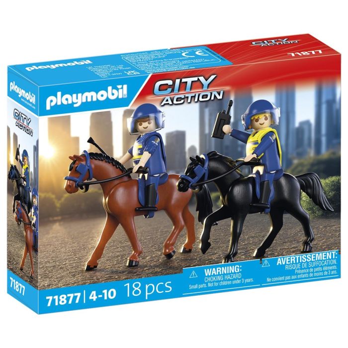 Playmobil Escuadrón Policial a Caballo para Niños de 4 a 10 Años, Juguete de Plástico