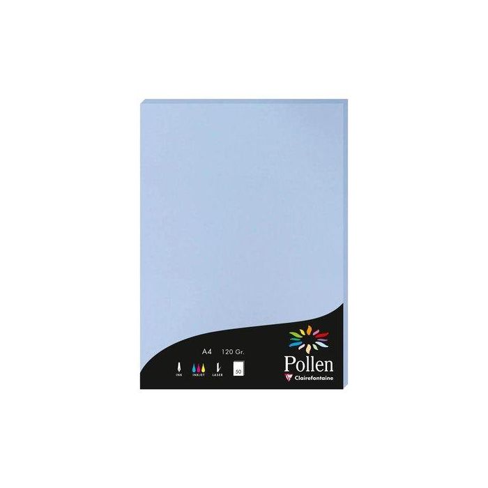 Papel Clairefontaine Pollen A4 120G 50H Azul Lavanda