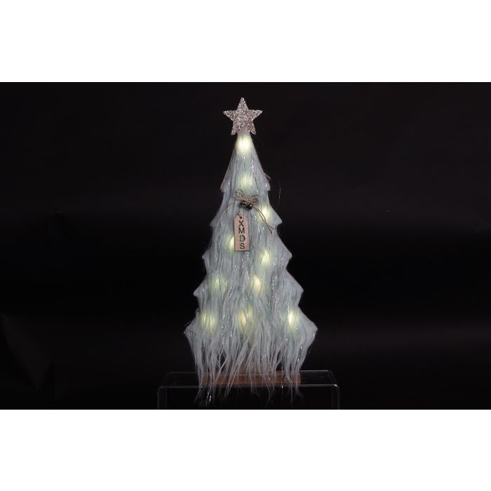 DKD Home Decor Árbol Navidad Beige 6 x 40 x 19 cm (6 Unidades) - Poliester, MDF, LED 1