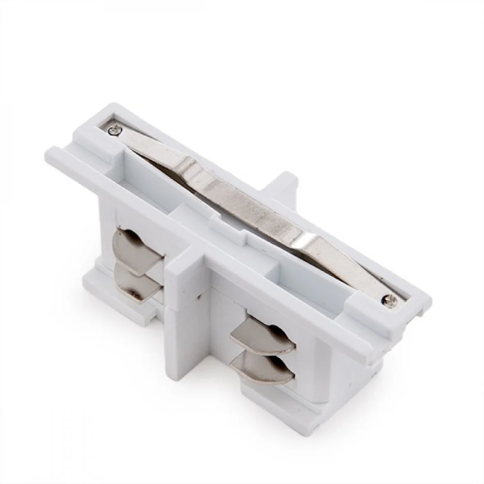 Conector Recto Carril Trifásico Blanco