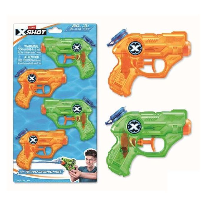 Pistolas de agua pack 4 ud. x-shot nano drencher 2 Pistolas de agua pack 4 ud. x-shot nano drencher 2